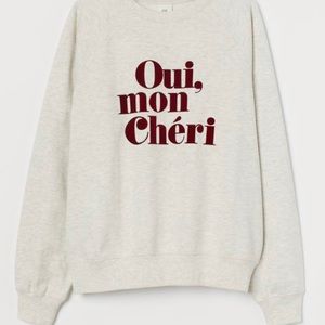 H&M Oui, mon Chéri Sweatshirt Size Medium